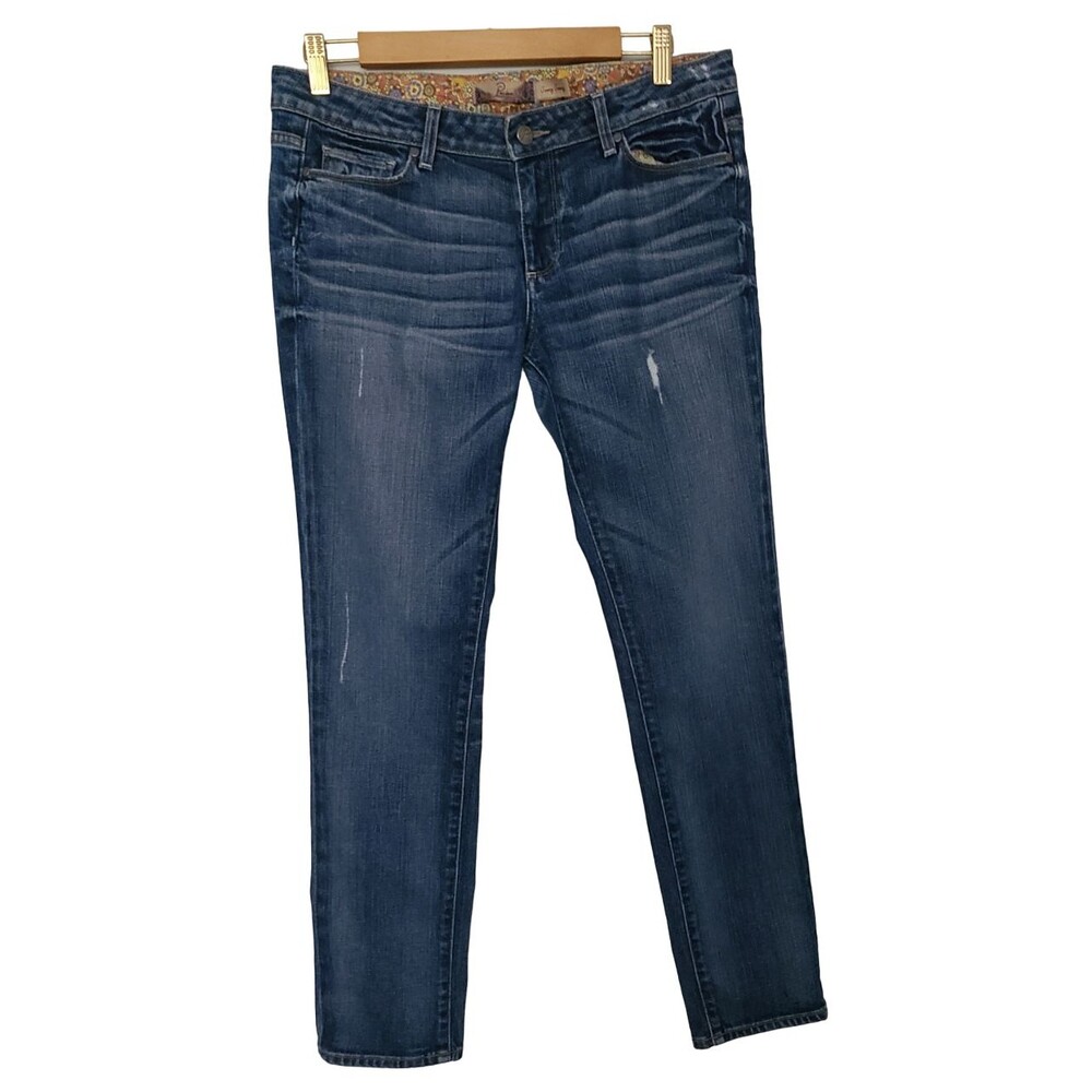 Paige Jimmy Jimmy Skinny Jeans Women's 29 Waterbury Blue Distressed Denim